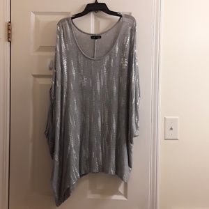 Silver foil evening top